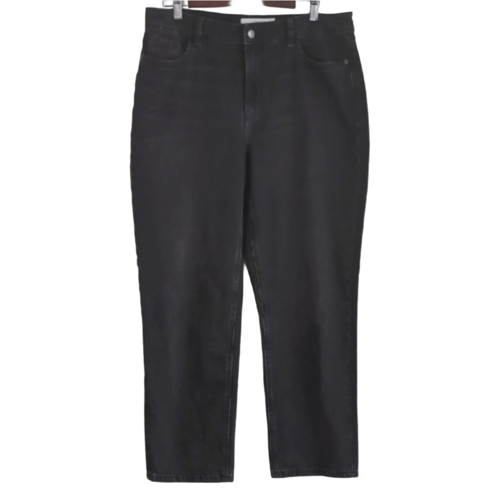 Dynamite Women's Size 14 Black Grey Justina Cotton Denim Straight Leg Jeans